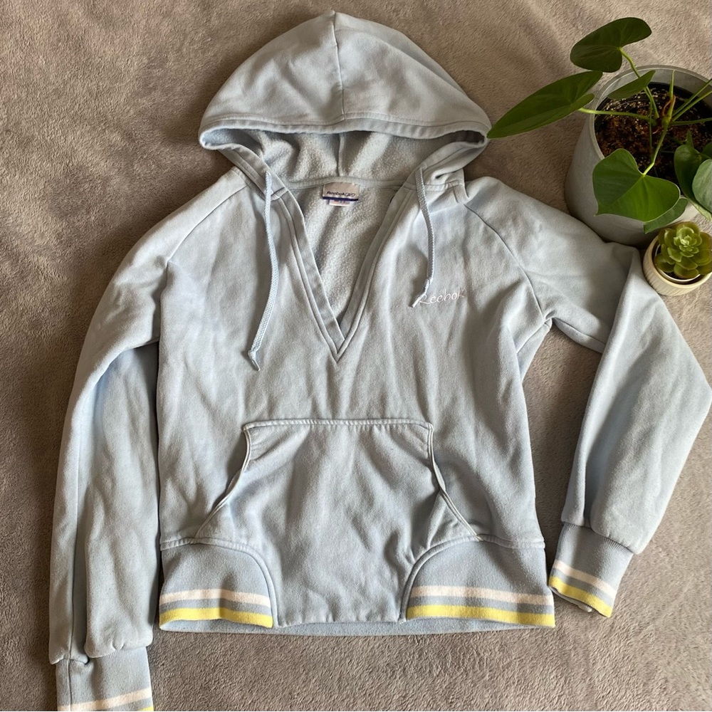 Vintage Y2K Reebok hoodie baby blue size S
